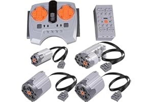 Scakbyer Juego de 6 funciones de tecnología compatible con coches Technic, incluye 1 mando a distancia por aplicación, 1 caja de batería de litio, 1 motor Steering, 2 motores XL, 1 motor M