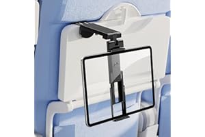 nediea Support de tablette en avion - Rotation à 360 ° - Universel - Pour iPad - Réglable - Compatible avec les appareils électroniques de 4 à 10,9"