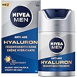 Nivea Men, Crema viso Anti-Age Hyaluron, idratante, per uomo, 50 ml, con SPF 15, leviga anche le rughe profonde, a rapido ass