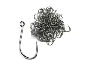 Dingbear 100-250 Piezas Juego Combinado De Anzuelos De Pesca Sin Púas: Anzuelos De Pesca Sin Púas De Acero Al Carbono, Adecuados para Ríos, Lagos, Océanos y Estanques