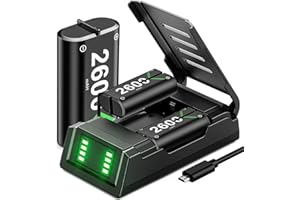 VOYEE Xbox Controller Battery Pack and Charger, 𝟑𝐱𝟐𝟔𝟎𝟎𝐦𝐀𝐡 High Capacity Xbox One Controller Battery Pack with Fast C