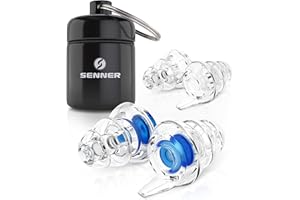 SENNER MusicPro - Reusable Hearing Protection Earplugs for Concert, Festival, Music and Club with Aluminium Container, Especially Light Ear Protectors to wear