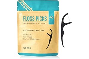 YKL Eco-Friendly Dental Floss Picks - Natural Vegan Sustainable Toothpicks, Mint Flavor (50 Picks)