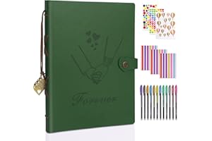 SEEALLDE Fotoalbum Scrapbook 60 Schwarze Seiten Kunstleder Fotobuch zum Selbstgestalten Sketchbuch, Hochzeitsgeschenke, Geburtstagsgeschenke für verliebte Paare