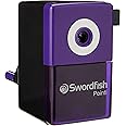 Swordfish ‘Pointi’ Desktop Manual Pencil Sharpener with Helical Blade and Auto Stop Function [40235], black