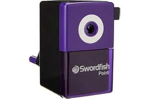 Swordfish 'Pointi' Manueller Stiftspitzer für den Schreibtisch mit spiralförmiger Klinge und Auto-Stopp-Funktion [40235], schwarz