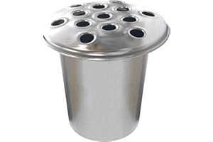 David Fischhoff Metal Cemetery Grave Flower Pot Insert with Lid (Silver, 1)