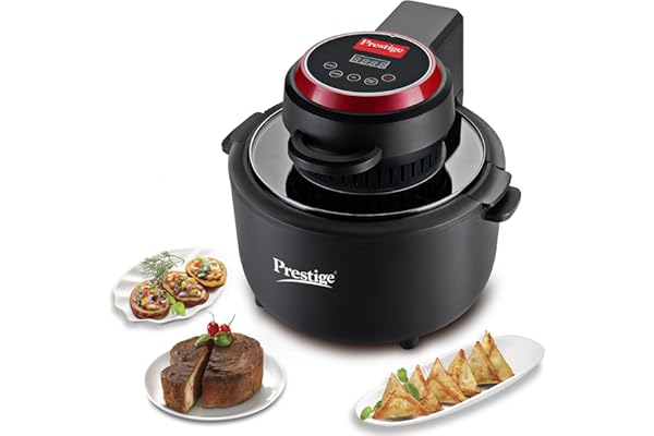 Prestige Multi-Chef All-in-One Air Fryer 80% less Oil Consumption 6.5L Capacity 1200 Watts Power Airfry,Oven, Toast, Grill See Through Lid Advance Digital Display Even Heat Distribution Black
