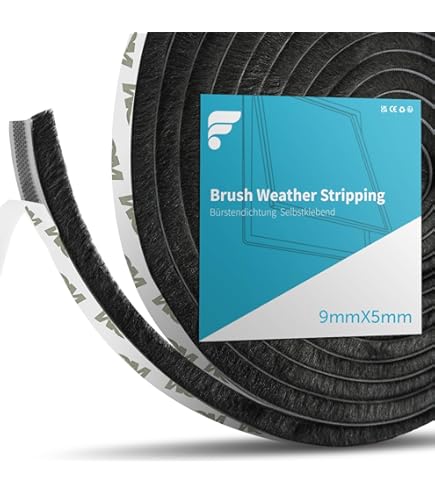 Guarnizione A Spazzola Autoadesiva 5M - Paraspifferi Per Finestre E Porte Scorrevoli | Grigio | 9x23 Mm
