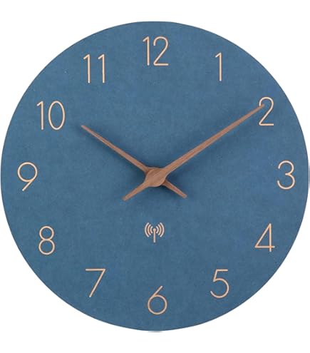 Natuhr Wandklok hout Eichwald modern geluidsarm eiken mineraalglas U.T.S. uurwerk (eik geolied, kwarts