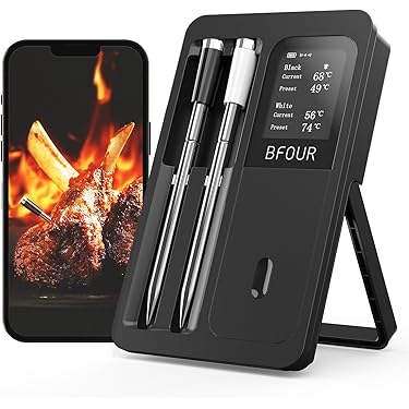 TFA Dostmann Smart Wireless BBQ Thermometer, 14.1513, mit App, für