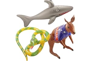 QUICKDRAW Australia Day Inflatables Party Pack - Shark Kangaroo & Snake Inflatable Decorations - Photobooth Props Set - Australian Party Supplies