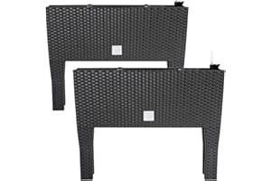 Deuba® Aiuola Rialzata 30L Sistema di Irrigazione Resistente ai Raggi UV Fioriera Orto da Balcone Antracite