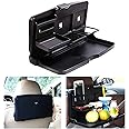 bangminda Car Back Seat Foldable Dining Table, Universal Folding Cup Drink Holder, Auto Backseat Organiser Tray Desk Stand for Phone Food Drink Bottle Meal