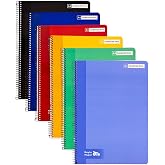 RAYLU PAPER - Pack of 6 Hardcover Notebooks with Spiral, 80 Sheets 70 g, Bright Coloured Notebooks, Notebooks for School, Off