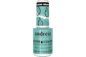 Andreia Professional NutriColor - Esmalte de Uñas Vegano con Nutrientes 100% Natural | Laca de Uñas Transpirable y Amigable con Uñas - Color NC33 Turquesa claro - 10,5ml