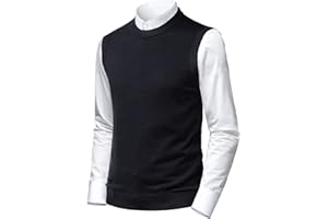 Herothorn Hombre Sin Mangas con Cuello En Casual de Punto Pullover Jerséis Jersey Suéter Chaleco suéter Caballero Suéter Lana Cardigans Tank Tops Mangas Rebecas Chaqueta SuéTer para