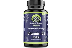 Vitamin D3 1000iu Tablets | 365 (1 Year Supply) Vegetarian Vitamin D Supplement Tiny Easy to Swallow Pills | VIT D as Cholecalciferol | Fresh Start Nutrition