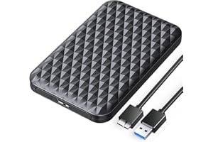 ORICO 2 5-calowy dysk twardy USB 3.0, zewnętrzna obudowa dysku twardego 2.5 do SSD i HDD 9,5 mm/7 mm do 6 TB, obsługa UASP, obudowa SSD z kablem USB 3.0, nie zawiera narzędzi (czarny, 2520U3)