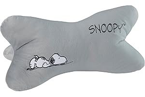 United Labels The Peanuts Snoopy Leseknochen - Nackenkissen Nackenrolle Lesekissen Kissen Stützkissen für Bücher und Tablets Grau 40 x 20 cm