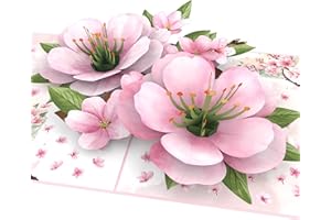 MOKIO® Biglietto Fiore Pop-Up – Fiori di ciliegio giapponesi – Biglietto regalo 3D per un compleanno o come buono regalo, Biglietto di auguri floreale albero di Sakura