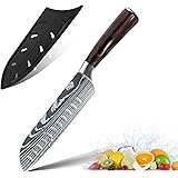 ZENG 18 cm Santoku Knife Chef Knife Utility Knife Kitchen Knife Sharp Chef's Knife Made of German Stainless Steel Ergonomic P