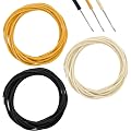 Câble pour guitare, kit de câblage style vintage pour guitare électrique, outil recouvert de tissu, fil multibrins 22 AWG de 3 m (10 pi), noir/blanc/jaune, facile à utiliser et résistant aux