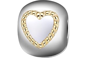 ANDANTE-Stones 925 Sterling Silber Gold Bead Charm Clip Stopper Goldene Herzen Element Kugel für European Beads Modul Armband + Organzasäckchen