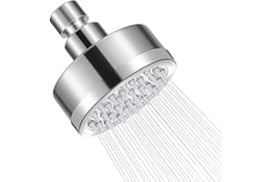 YIBANG Shower Head, 3 Inch High Pressure Shower Head, Fixed Shower Head Adjustable with Swivel Ball, 304 Stainless Steel Water Saving Rain Shower Head(80mm)