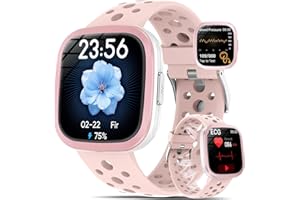 YYKY Nlle Montre Connectée Homme Femme 𝐄𝐂𝐆 santé avec Pressιon artérιelle/1.72"Smartwatch/Acιde urιque/Lιpιdes sanguιns/24H 𝐇𝐑𝐕/BMI/SPΘ₂/Sommeil Appels Bluetooth,Fonction SOS,Bracelet respirant