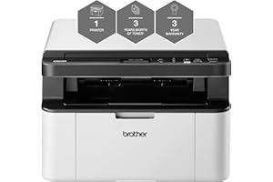 Brother DCP-1610W 'All in Box Bundle' Mono Laser Printer - All-in-One, Wireless/USB 2.0, Printer/Scanner/Copier, Compact, A4 Printer, Up to 3 Years’ Worth Of Printing