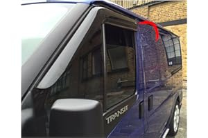 SOLARIS AUTOMOTIVE Deflector de viento, lluvia, deflector de humo, compatible con Transit MK6 MK7 2000 a 2014 [adhesivo]