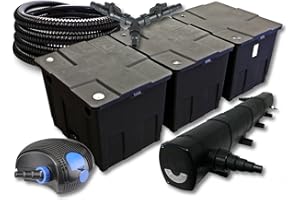 SunSun Kit de filtration de bassin pour 90000l avec 72W Stérilisateur et 100W éco Pompe 25m Tuyau