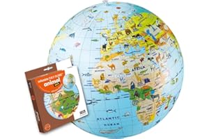CALY SARL Aufblasbarer Globus, Tiere der Welt: 50 cm