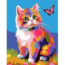Pavemlo Peinture Par Numero Adulte Avec Cadre Chat - 20x30cm Paint By