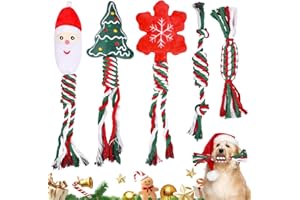 Ruichi 5pcs Dog Chew Toys, Dog, Dog Rope Ball, Christmas Dog Toys, Braided Cotton Toys for Teeth Cleaning or Training