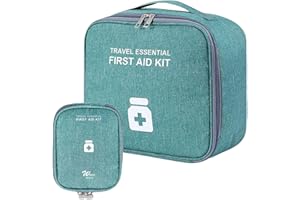 DEER PLATZ 2 Pièces Trousse Secours Portable Kit, Trousse de Premier Secours Vide, Mini Kits de Premiers Secours Portables, pour Situations D'urgence à Maison, Bureau, Voyage, Randonnée, Camping, Vert(2 Tailles)