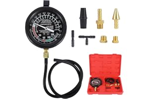 LUTIFIX Kit di perdite per manometro per Vuoto per Auto, Pompa del Carburante per Auto e manometro per Vuoto, valvola del carburatore, Tester di Pressione e Vuoto per Pompa del Carburante