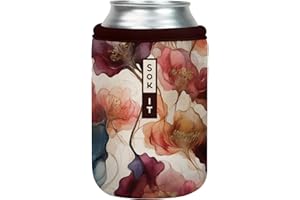 Sok It CanSok Sleeve for Beer & Soda Insulated Neoprene Cover (Watercolor Whisper, 12oz Can Sleeve)