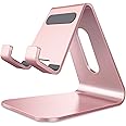Lucrave Cell Phone Stand, Cradle, Holder,Aluminum Desktop Stand Compatible with Switch, All Smart Phone, iPhone 16 15 14 13 12 Mini Pro Max Xs Max Xr X Se 8 7 6 6s Plus SE 5 5s-Rose Gold