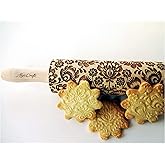 Algis Crafts Präge-Nudelholz Aus Buchenholz - Musterroller Für Kekse & Töpferarbeiten