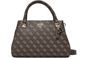 GUESS Noelle II Luxury Satchel Bag Brown Logo