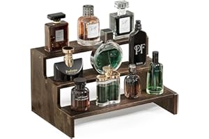 ProCase 3-poziomowy organizer koloński, drewniany stojak na perfumy, stojak na kosmetyki, organizer na zapachy, świece, kosmetyki, babeczki, do przechowywania kosmetyków, brązowy