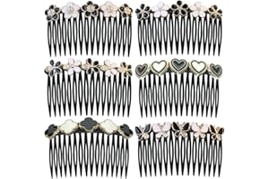 VYZUTR Lot De 6 Peignes à Cheveux Décoratifs, Pinces pince cheveux peigne, À Cheveux Latérales En Strass, Accessoires Pour Cheveux De Mariée Peignes Décoratifs Pour Femme Fille Mariage Bal De Fin D'année