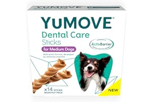 Lintbells YuMOVE Dental Care | Dental Sticks for Medium Dogs Tasty Chews with Natural Ingredients which Target Plaque & Freshen Breath,White | 14 Pack |