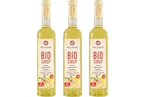 HÖLLINGER - JUST LOVING NATURE Höllinger Bio Ingwer Sirup - Vegan, 3x500ml Glas Flasche - feurige schärfe
