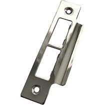 10-Pack Adjustable Door Strike Plate Set – Stainless Steel 39x68mm Latch Plates With Dust Boxes & Screws, Chrome Finish For Interior Wood/Steel Doors