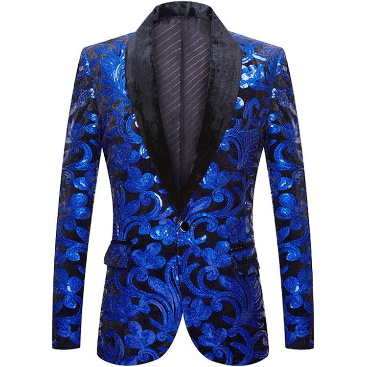 Generico Uomini Paillette Shiny Stereoscopic Pattern Prom Suit - 13
