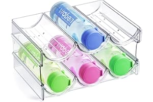WT Wisdom Together 2 Stück Flaschenregal Stapelbar Weinflaschen, Flaschen Organizer, bis zu 6 Kunststoff-Wasserflaschenhalter für Küchenarbeitsplatte, Schrank, Büro