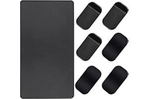 AILUYA 6 Stück 14 x 8cm Handy Antirutschmatte Auto Armaturenbrett Matten mit 1 Stück 27 x 15cm Non-Slip Matte Anti-Rutsch Pad Handyhalterung Silikon Klebrige Pad für Auto Dekorationen Sonnenbrille